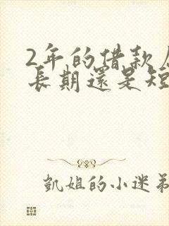 2年的借款属于长期还是短期