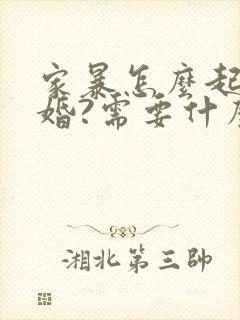 家暴怎么起诉离婚?需要什么证据