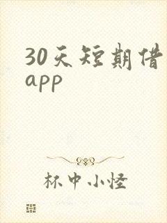 30天短期借贷app