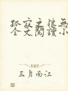 孤寂之狼无删减全文阅读小说