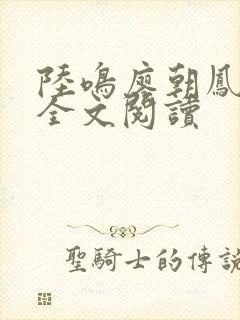 陆鸣廖朝凤小说全文阅读