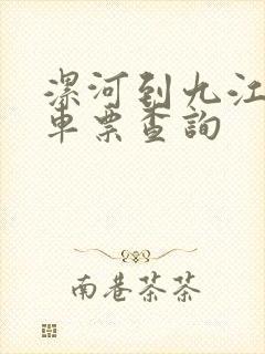 漯河到九江的火车票查询