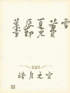 叶辰夏若雪最新章节免费