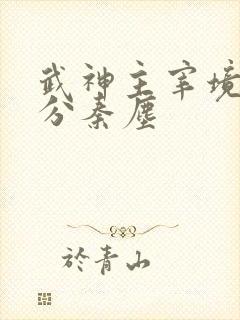 武神主宰境界划分秦尘