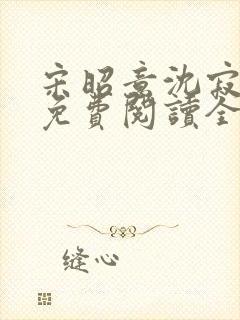 宋昭意沈寂小说免费阅读全文