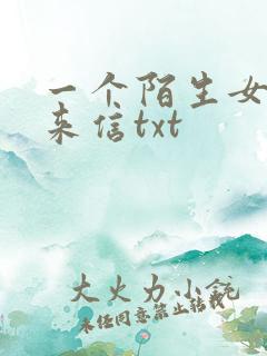 一个陌生女人的来信txt
