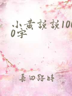 小黄说说1000字