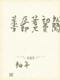 叶辰萧初然全部章节免费阅读