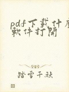 pdf下载什么软件打开