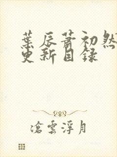 叶辰萧初然最快更新目录