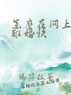 怎么在网上起诉离婚快