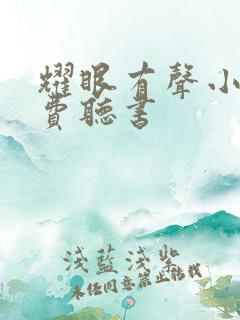 耀眼有声小说免费听书