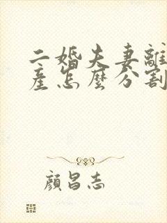 二婚夫妻离婚财产怎么分割