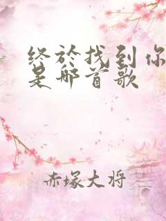 终于找到你歌词是哪首歌