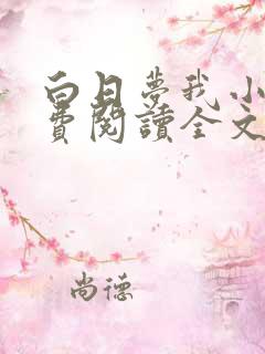 白日梦我小说免费阅读全文无窗口