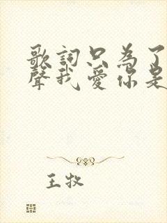 歌词只为了那一声我爱你是什么歌