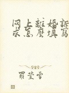 网上离婚诉讼请求怎么填写