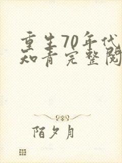 重生70年代当知青完整阅读