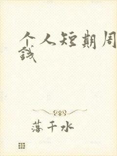 个人短期周转借钱