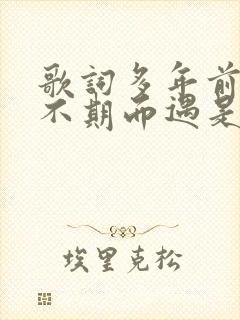 歌词多年前与你不期而遇是哪首歌