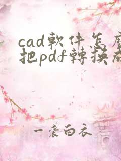 cad软件怎么把pdf转换成cad