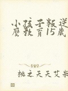 小孩子叛逆期怎么教育15岁