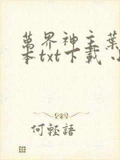 万界神主叶辰全本txt下载 小说