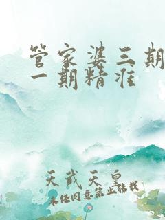 管家婆三期必开一期精准