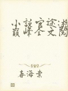 小说官途:权力巅峰全文阅读