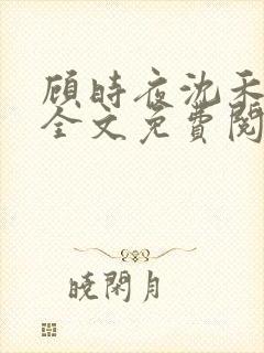 顾时夜沈禾小说全文免费阅读