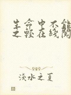 生命中不能承受之轻在线阅读