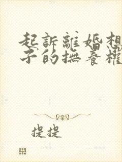 起诉离婚想要孩子的抚养权