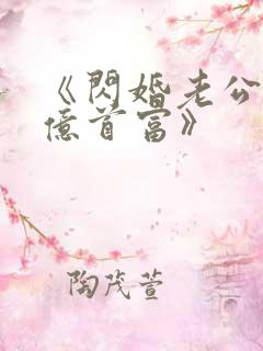 《闪婚老公是千亿首富》