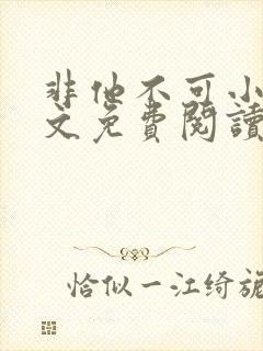 非他不可小说全文免费阅读