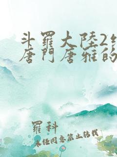 斗罗大陆2绝世唐门唐雅的结局