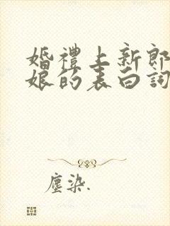 婚礼上新郎对新娘的表白词