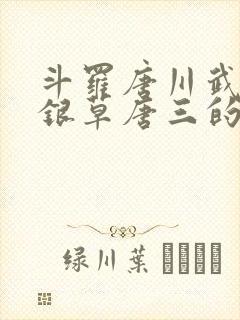 斗罗唐川武魂蓝银草唐三的哥哥的小说