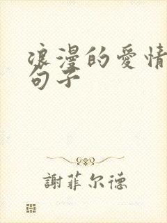 浪漫的爱情表白句子