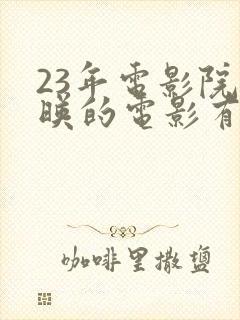 23年电影院上映的电影有哪些