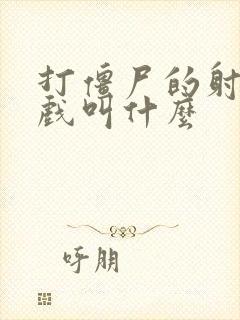 打僵尸的射击游戏叫什么