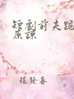 短剧前夫跪求我原谅