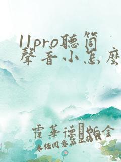 11pro听筒声音小怎么回事