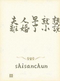 夫人早就想和你离婚了小说