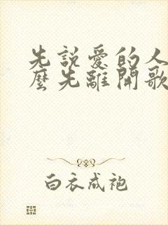 先说爱的人为什么先离开歌名