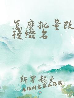 怎么批量改文件后缀名