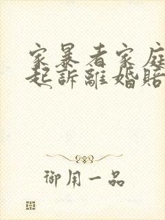 家暴者家庭暴力起诉离婚赔偿