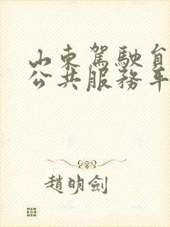 山东驾驶员培训公共服务平台