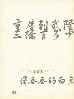 重庆到武隆天生三桥有多少公里