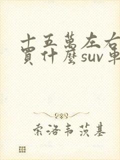 十五万左右落地买什么suv车好