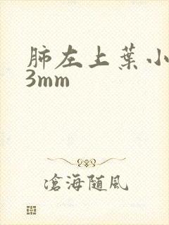 肺左上叶小结节3mm